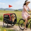 Foldable Dog Bike Trailer for Medium Dogs – Pet Bicycle Carrier with 20" Wheels, Safety Flag & Mesh Ventilation