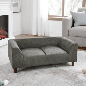 Modern Pet Sofa with Backrest & Armrests – Rectangular Dog Couch (Dark Grey)
