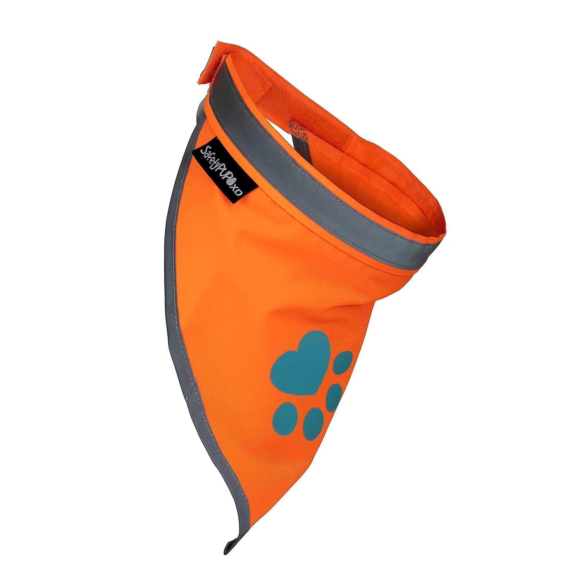 Orange Dog Bandana M Size Hi Visibility Reflective Blaze Orange Bandana for Medium Small Pets Safety Accessories for Walking Camping and Off Leash Exp