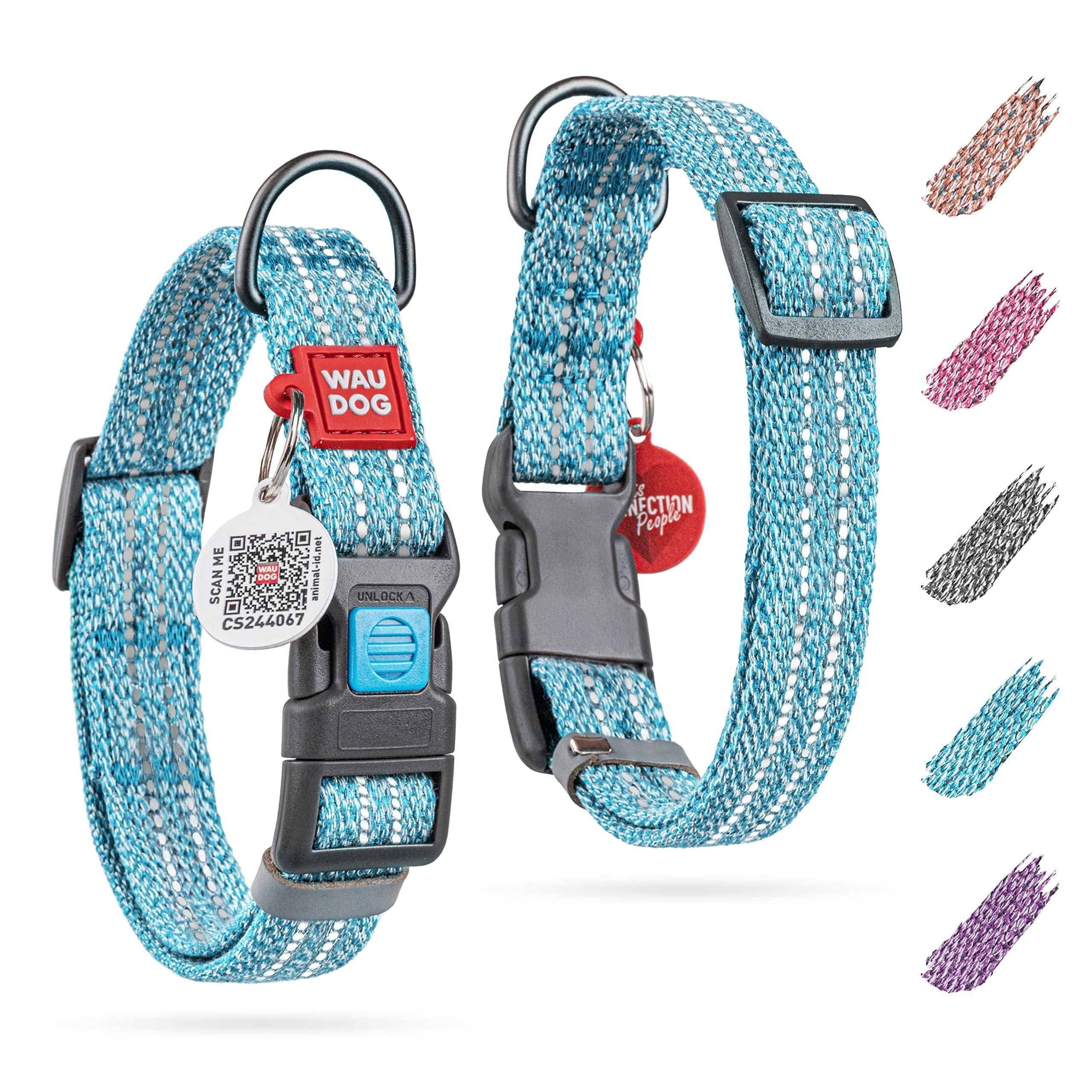 Eco-Friendly Recycled Cotton Dog Collar – Reflective Puppy & Dog Collar with Smart QR Code ID Tag