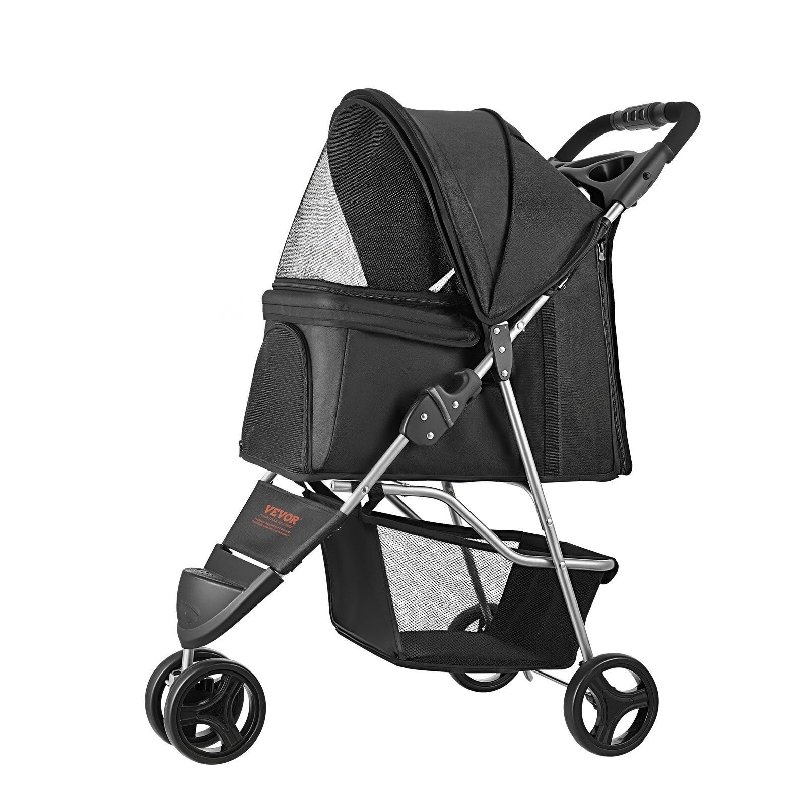 Foldable 3-Wheel Pet Stroller – Dog & Cat Travel Stroller (Up to 35 lbs)