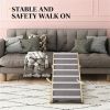 Adjustable Folding Wooden Dog Ramp for Bed, Sofa & Car – Non-Slip Carpet Pet Ramp with Portable Foldable Design (Supports Up to 110 lbs)