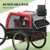 Foldable Dog Bike Trailer for Medium Dogs – Pet Bicycle Carrier with 20" Wheels, Safety Flag & Mesh Ventilation