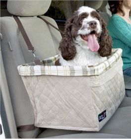 Elevated Dog Car Booster Seat for Small Pets – Secure Pet Travel Seat with Washable Liner & Safety Leash (Up to 18 lbs.) (Option: Extra Large)