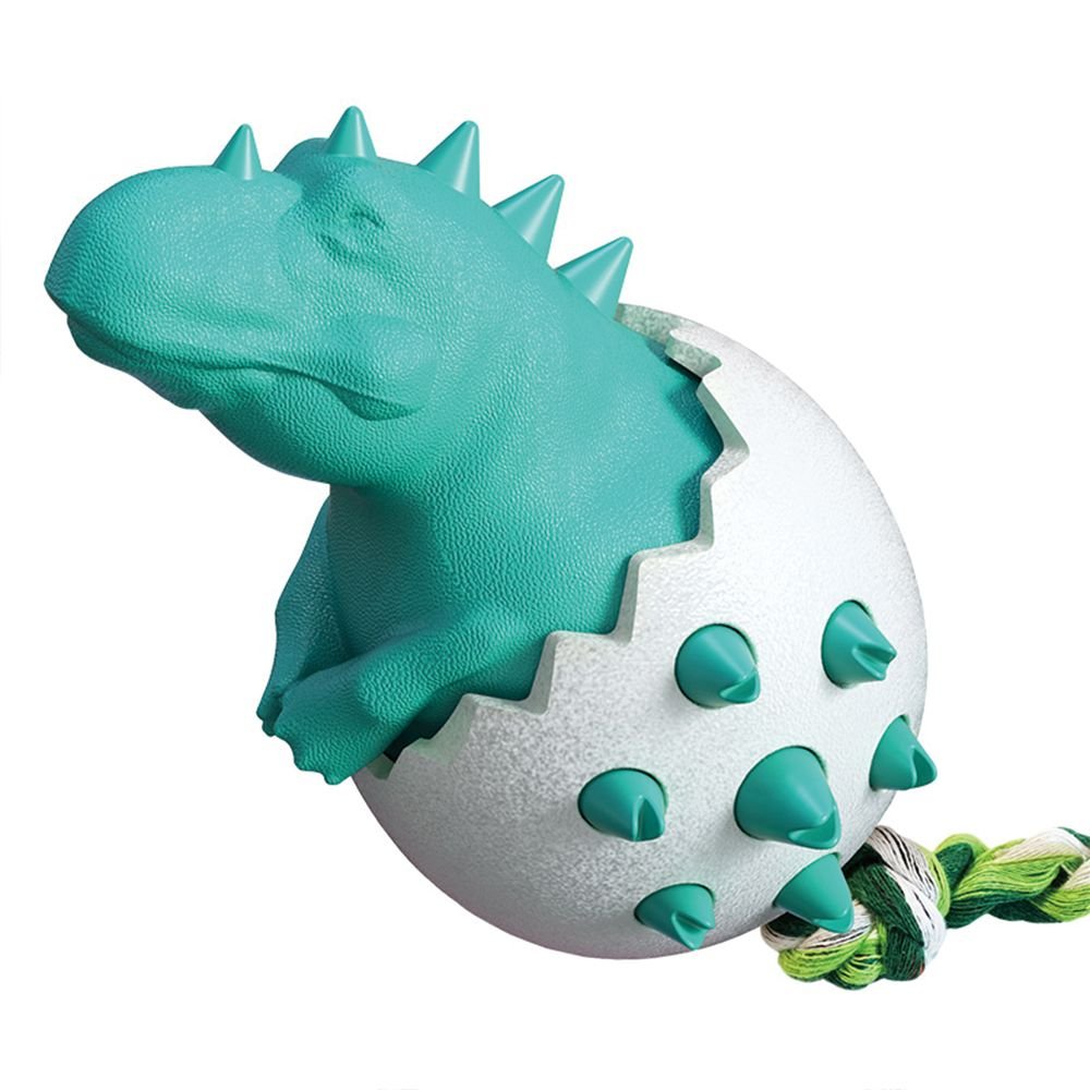 Rubber Dental Chew Toy for Small Dogs – Interactive Puppy Toothbrush Stick (Color: Dinosaur Blue)
