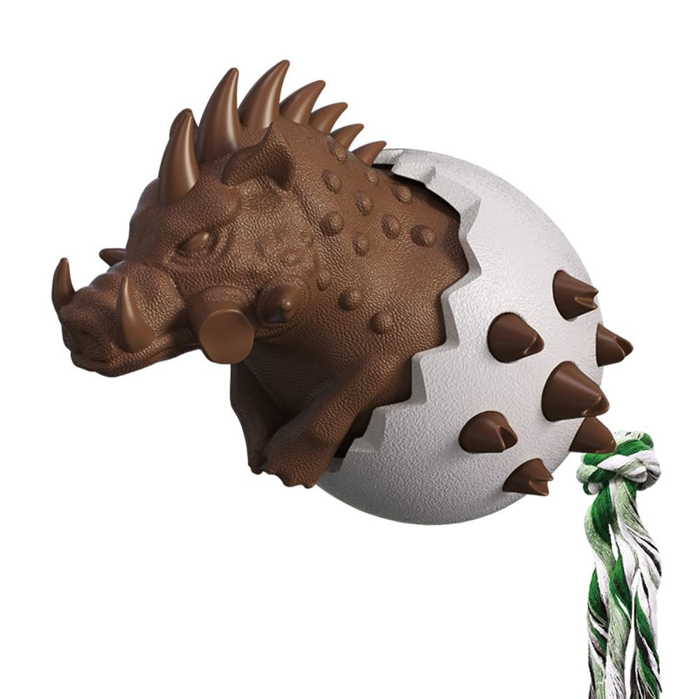 Rubber Dental Chew Toy for Small Dogs – Interactive Puppy Toothbrush Stick (Color: Pig Coffee)