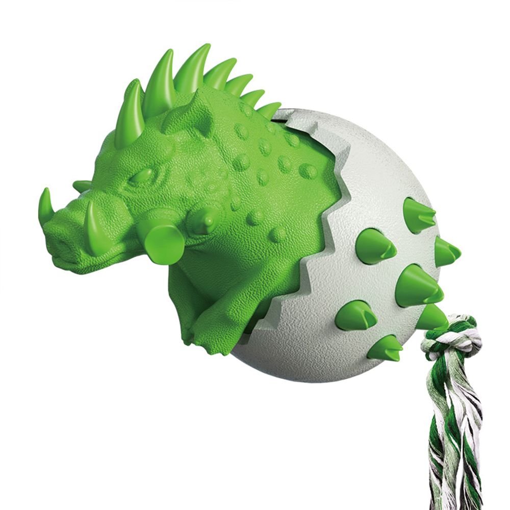 Rubber Dental Chew Toy for Small Dogs – Interactive Puppy Toothbrush Stick (Color: Pig Green)