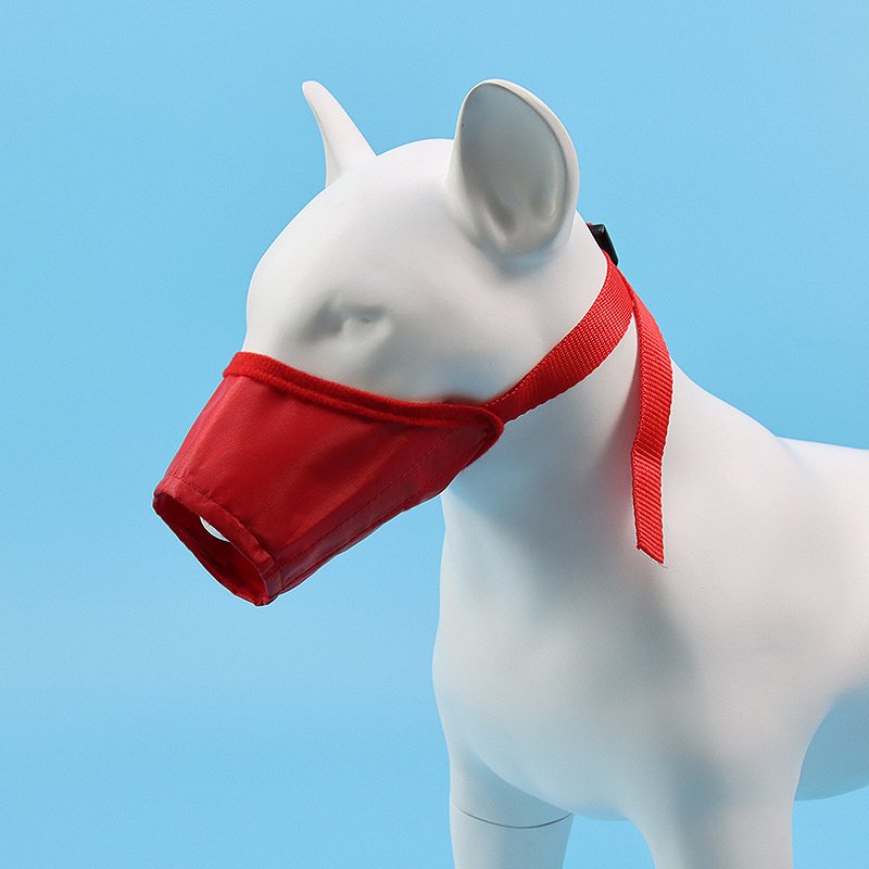 Adjustable Dog Muzzle – Oxford Fabric Breathable Safety Mouthpiece (Specifications: 4 # mouth circumference 18cm, colour: red)
