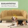 Luxury Velvet Dog Sofa Bed – Pearl Backrest Pet Couch