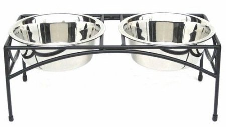 Regal Double Elevated Feeder (Option: Large/Black)